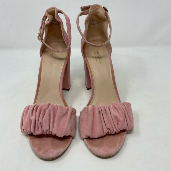 Kate Spade Mona Pink Sandal Suede Heels Pumps Womens Size 8.5 - Picture 3 of 8